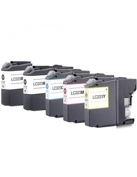 Multipack 5 cartuchos de tinta, reemplaza a PACK: LC223BK  (x2) / LC223C (x1) / LC223M (x1) / LC223Y (x1)