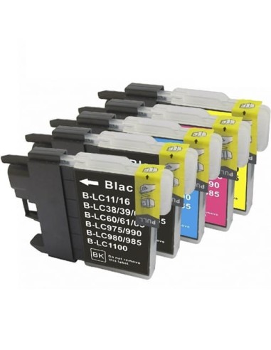 Multipack 5 cartuchos de tinta, reemplaza a PACK: LC1100BK (x2) / LC1100C (x1) / LC1100M (x1) / LC1100Y (x1)